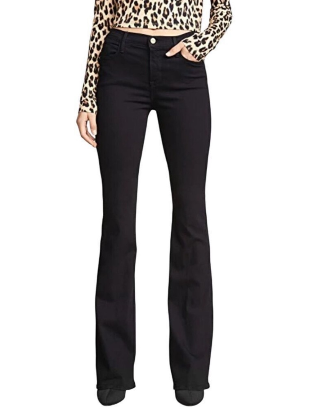 Frame Denim Le One Flare Larsen Black Flare Jeans | 2